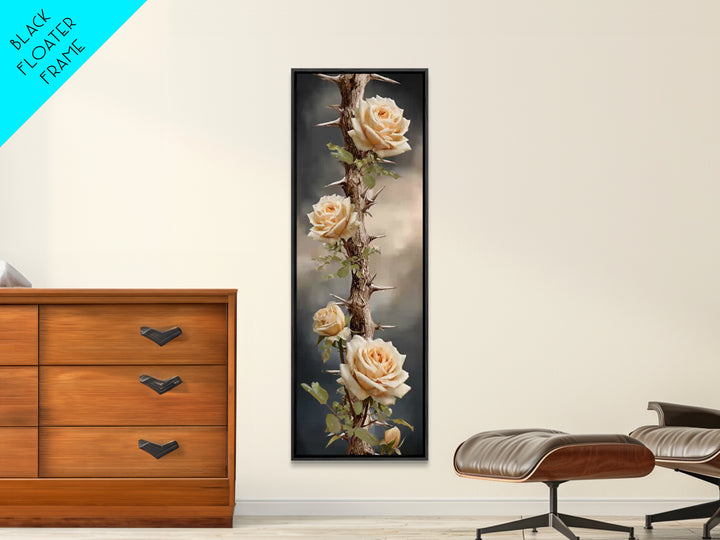 Roses Of Redemption - Framed Canvas Print - Christian Art Canvas - Christian Wall Art - Christian Christmas Art - Christian Gift - Tall Nar