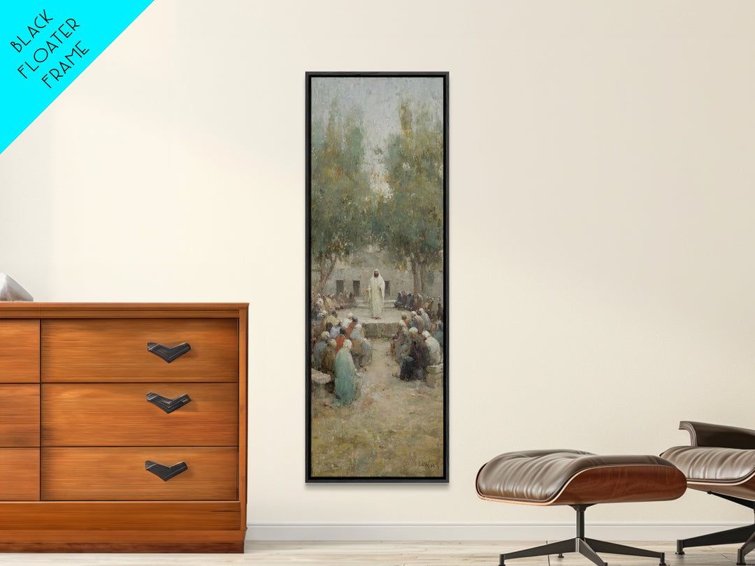 Dawn Of Faith – Framed Canvas Print – Narrow Art – Christian Art Print – Christmas Art – Jesus Painting – Christian Wall Art