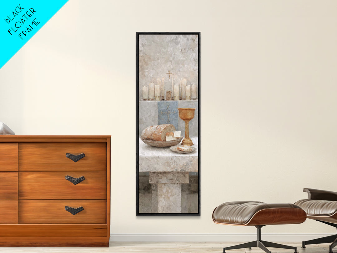 Table Of Grace, Framed Canvas Print, Skinny Art, Christian Art Prints, Christian Wall Art, Christmas Art Prints, Christian Christmas Decor,