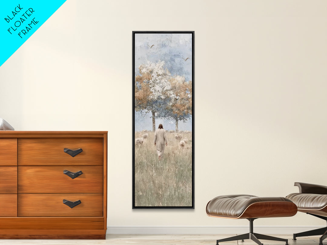 Fields Of Gentle Grace – Framed Canvas Print – Skinny Art – Christian Wall Art – Christian Art Canvas – Jesus Painting – Christian Art