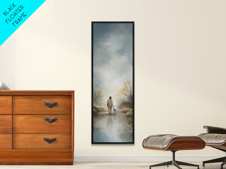 Silent Meadow Light | Framed Canvas Print | Christian Wall Art | Jesus Painting | Tall Narrow Wall Art | Christian Art Canvas | Christmas A