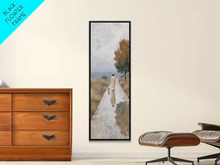 Walk Of Comfort, Framed Canvas Print, Christian Art Canvas, Jesus Painting, Skinny Art, Christian Wall Art, Christmas Art