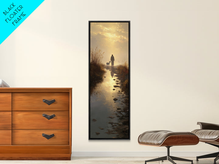 Shepherd’s Gentle Path | Framed Canvas Print | Christian Art Canvas | Narrow Art | Jesus Painting | Christian Wall Art | Christmas Art