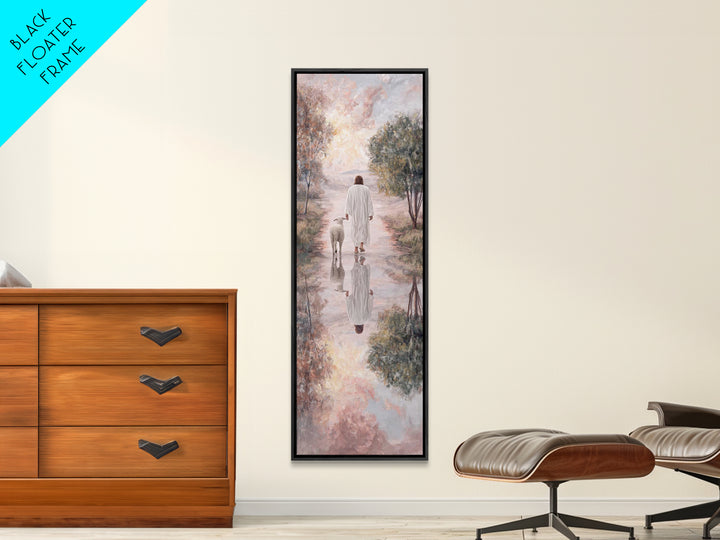 Meadow Of Peace – Framed Canvas Print – Christian Wall Art – Jesus Painting – Christian Art Canvas – Tall Narrow Wall Art – Christmas Art