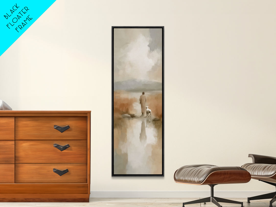 Quiet Dawn Grace – Framed Canvas Print – Christian Wall Art – Christian Art Print – Narrow Art – Modern Christian Art – Christmas Art