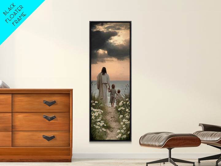 Horizon Of Mercy – Framed Canvas Print – Jesus Painting – Christian Art Canvas – Tall Skinny Art Print – Christian Gift Ideas – Christmas A
