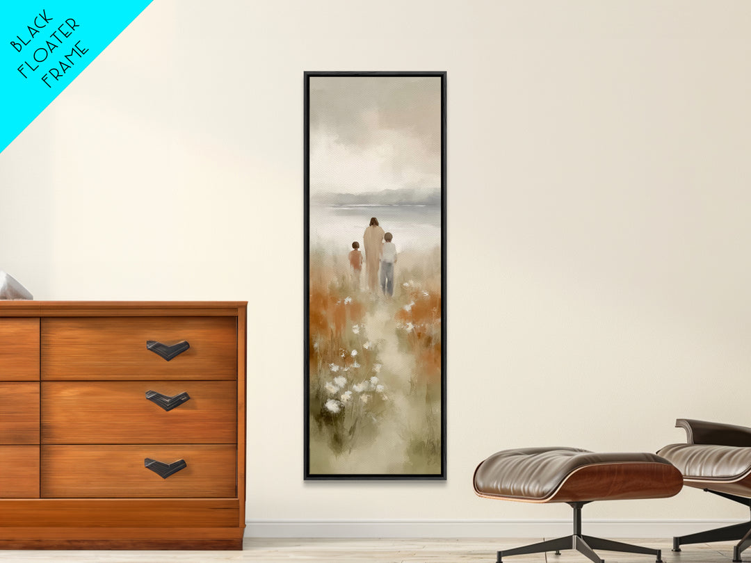 Guiding Light Path – Framed Canvas Print – Christian Art Canvas – Jesus Painting – Christian Wall Art – Tall Narrow Wall Art – Christmas Ar