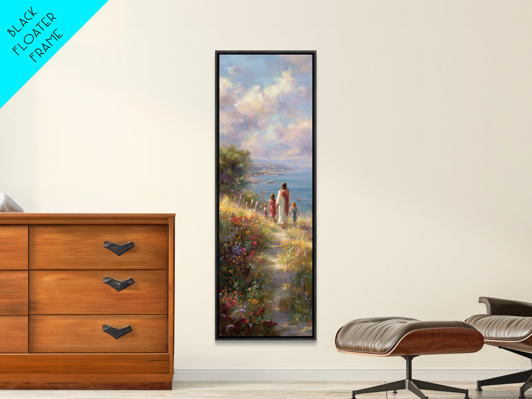 Heavenward Meadow – Framed Canvas Print – Christian Wall Art – Christian Art Canvas – Tall Skinny Art Print – Christian Christmas Art – Jes