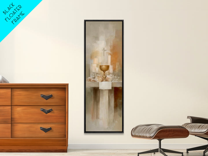Sacred Offering | Framed Canvas Print | Tall Narrow Wall Art | Christian Wall Art | Vintage Christian Art | Christian Art Canvas | Christma
