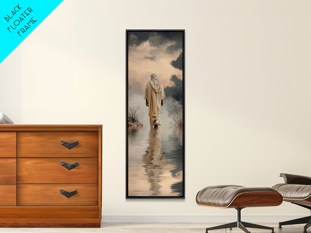 Twilight Hope Path | Framed Canvas Print | Christian Wall Art | Tall Narrow Wall Art | Jesus Painting | Christian Art Gift | Christmas Art