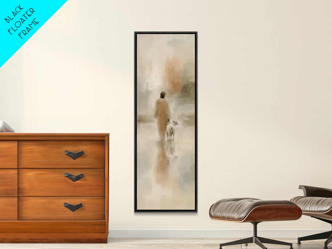 Walk Of Grace | Framed Canvas Print | Narrow Art | Christian Art Canvas | Jesus Painting | Christian Wall Art | Christmas Art