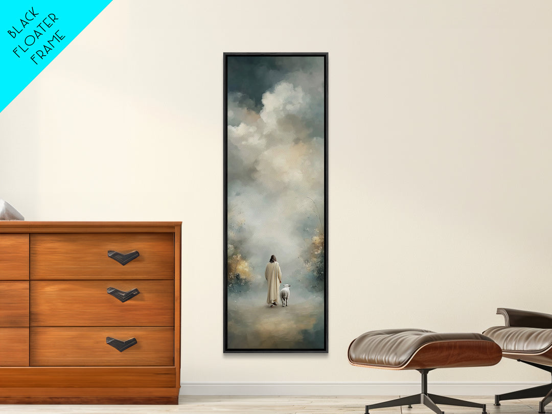 Fields Of Peace, Framed Canvas Print, Tall Narrow Wall Art, Christian Art, Jesus Painting, Christian Art Canvas, Christmas Art