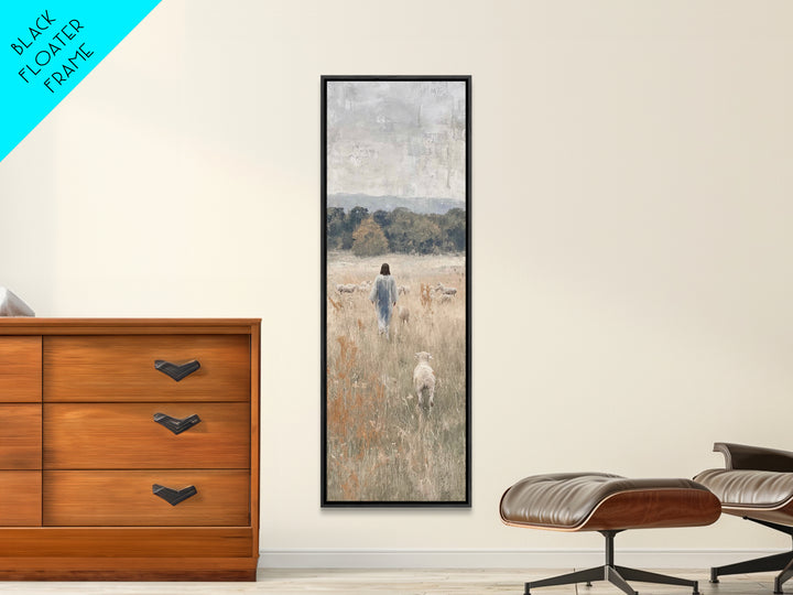 Meadow Of Light – Framed Canvas Print – Skinny Art – Christian Art Canvas – Christian Wall Art – Jesus Painting – Christmas Art