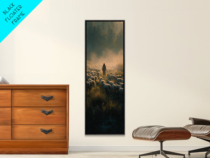 Morning Of Peace | Framed Canvas Print | Tall Skinny Art Print | Christian Art Canvas | Jesus Painting | Christian Wall Art | Christmas Art