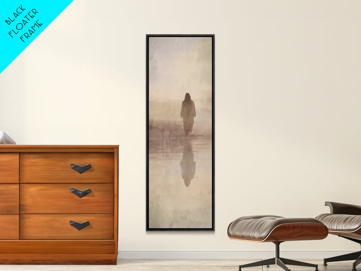 Pastures Of Renewal, Framed Canvas Print, Tall Narrow Wall Art, Christian Art Canvas, Christian Wall Art, Jesus Painting, Christmas Art