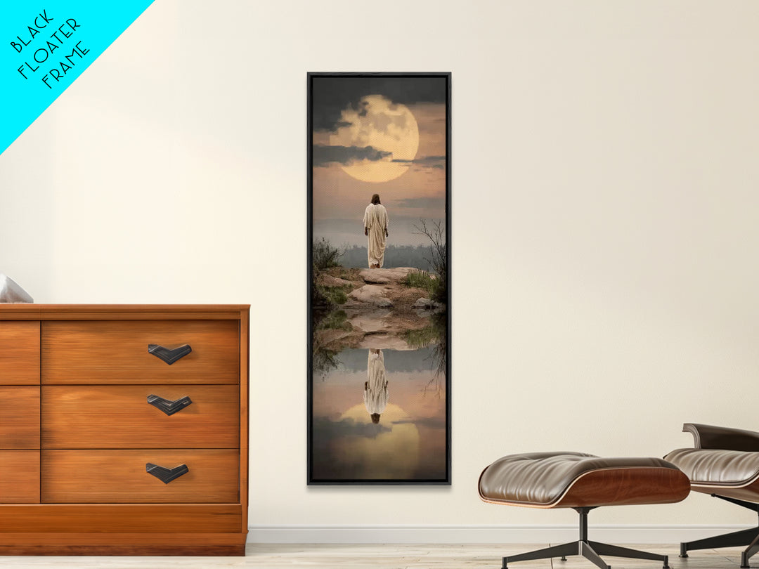 Reflections Of Hope | Framed Canvas Print | Narrow Art | Christian Wall Art | Christian Art Canvas | Christmas Art | Jesus Painting