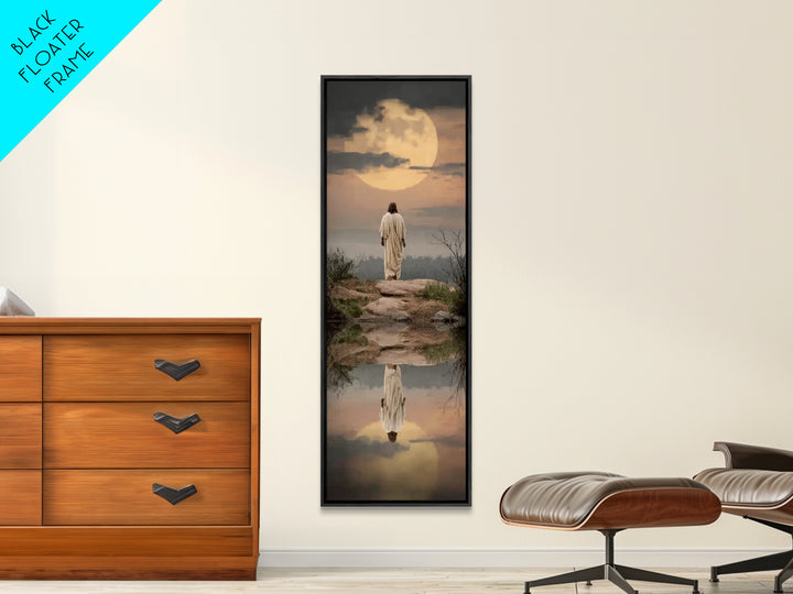 Reflections Of Hope | Framed Canvas Print | Narrow Art | Christian Wall Art | Christian Art Canvas | Christmas Art | Jesus Painting