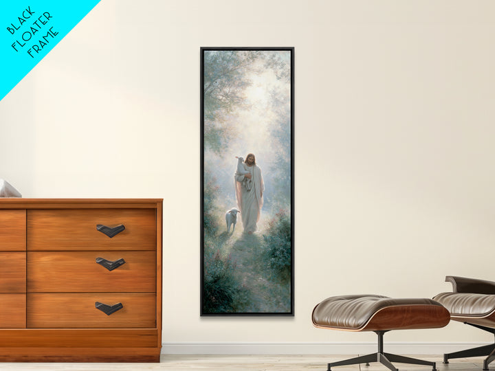 Path Of His Peace | Framed Canvas Print | Tall Narrow Wall Art | Christian Wall Art | Jesus Painting | Christian Art Canvas | Christian Gif