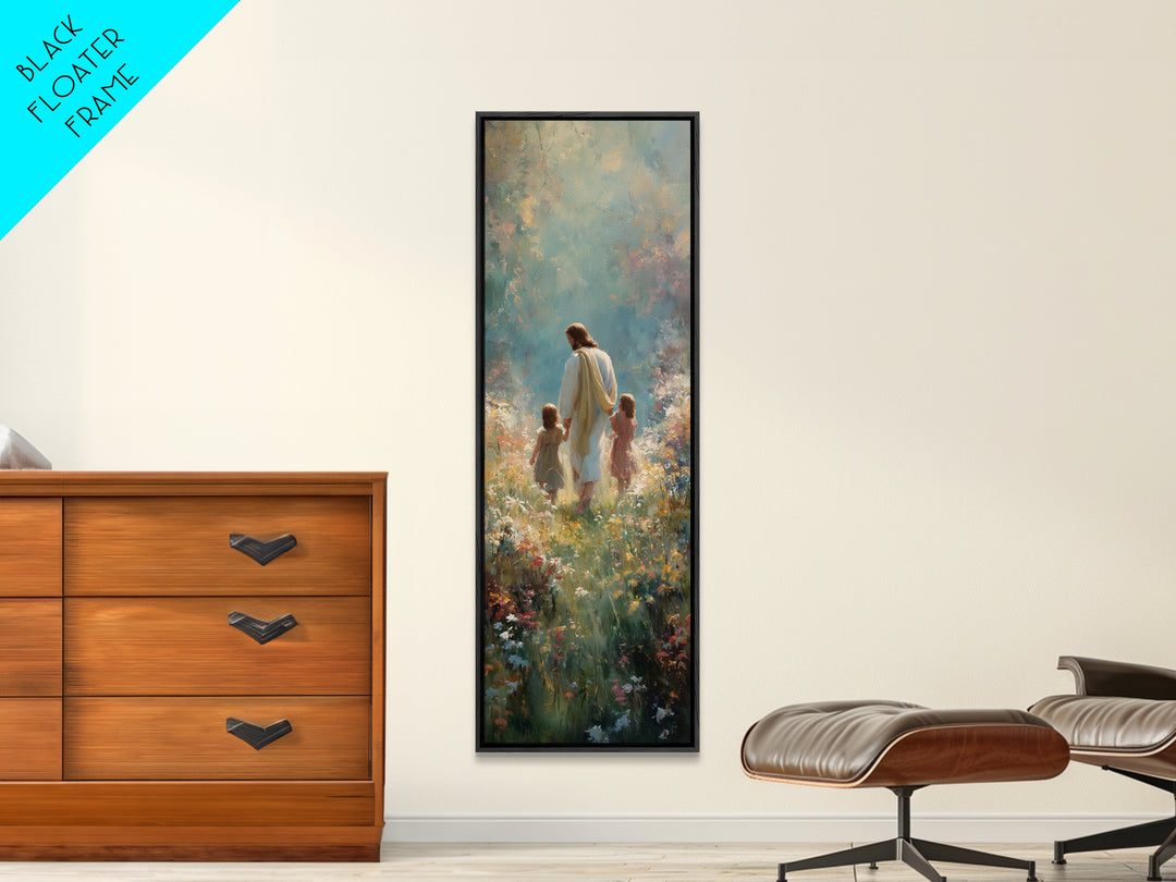 Guided By Love – Framed Canvas Print – Tall Narrow Wall Art – Christian Art Canvas – Jesus Painting – Christian Art – Christian Wall Art –