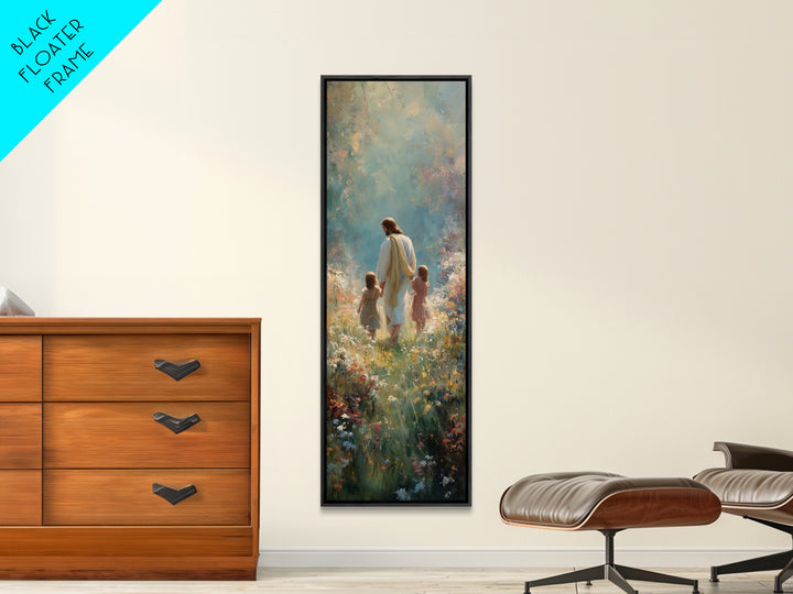 Guided By Love – Framed Canvas Print – Tall Narrow Wall Art – Christian Art Canvas – Jesus Painting – Christian Art – Christian Wall Art –