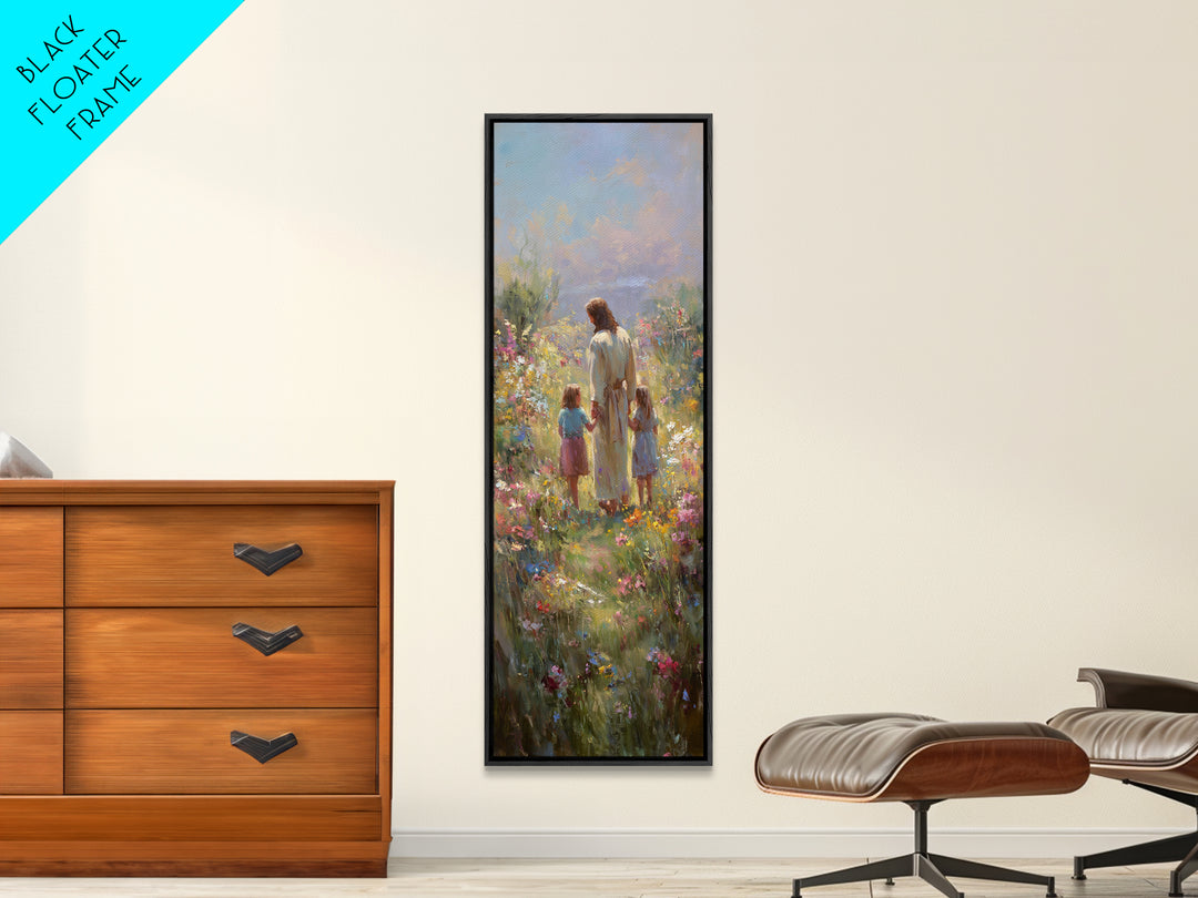 Sunlit Grace, Framed Canvas Print, Skinny Art, Christian Art Canvas, Jesus Painting, Christian Wall Art, Christian Art, Christian Gift Idea