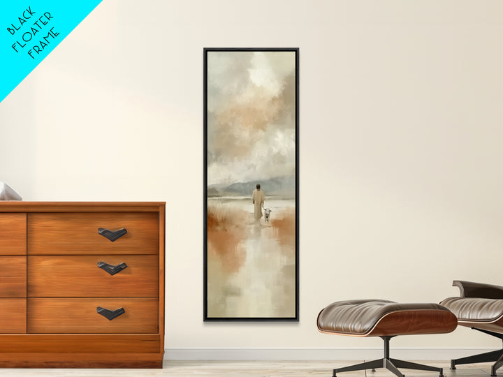 Still Waters Promise - Framed Canvas Print - Narrow Art - Christian Art Canvas - Christian Christmas Art - Jesus Painting - Christian Wall