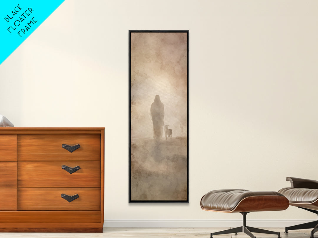 Soft Light Of Faith - Framed Canvas Print - Skinny Art - Christian Wall Art - Christian Art Canvas - Jesus Painting - Christian Christmas A