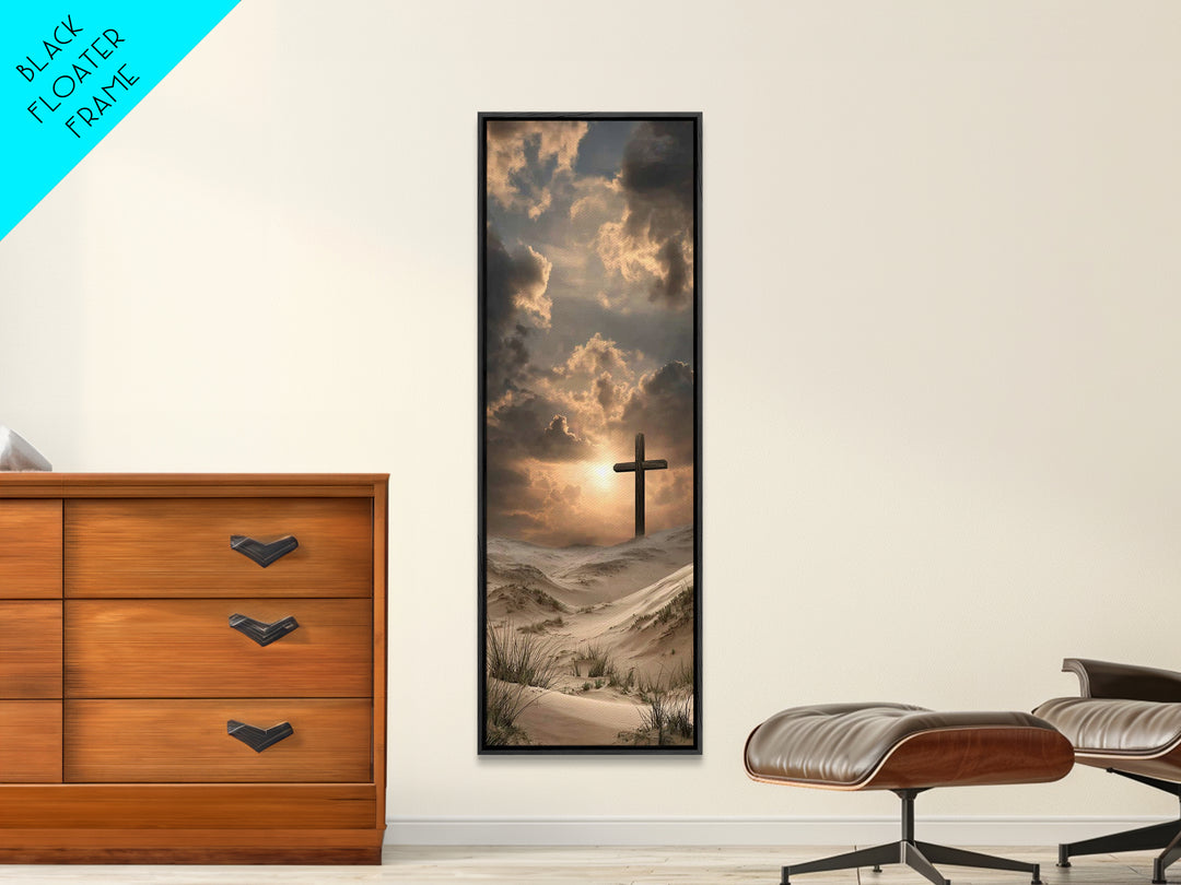 Wilderness Redemption, Framed Canvas Print, Narrow Art, Christian Wall Art, Christian Art Canvas, Christian Paintings, Moody Christian Art,