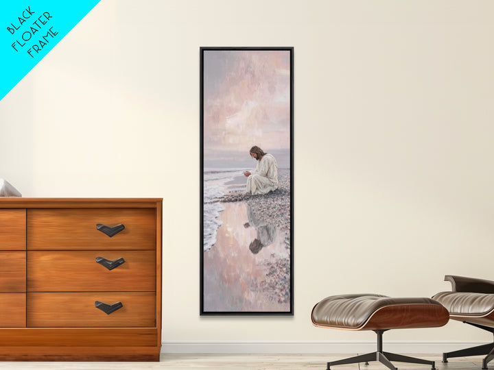 Morning Tide Grace - Framed Canvas Print - Tall Narrow Wall Art - Christian Art Canvas - Jesus Painting - Christian Wall Art - Christian Ar