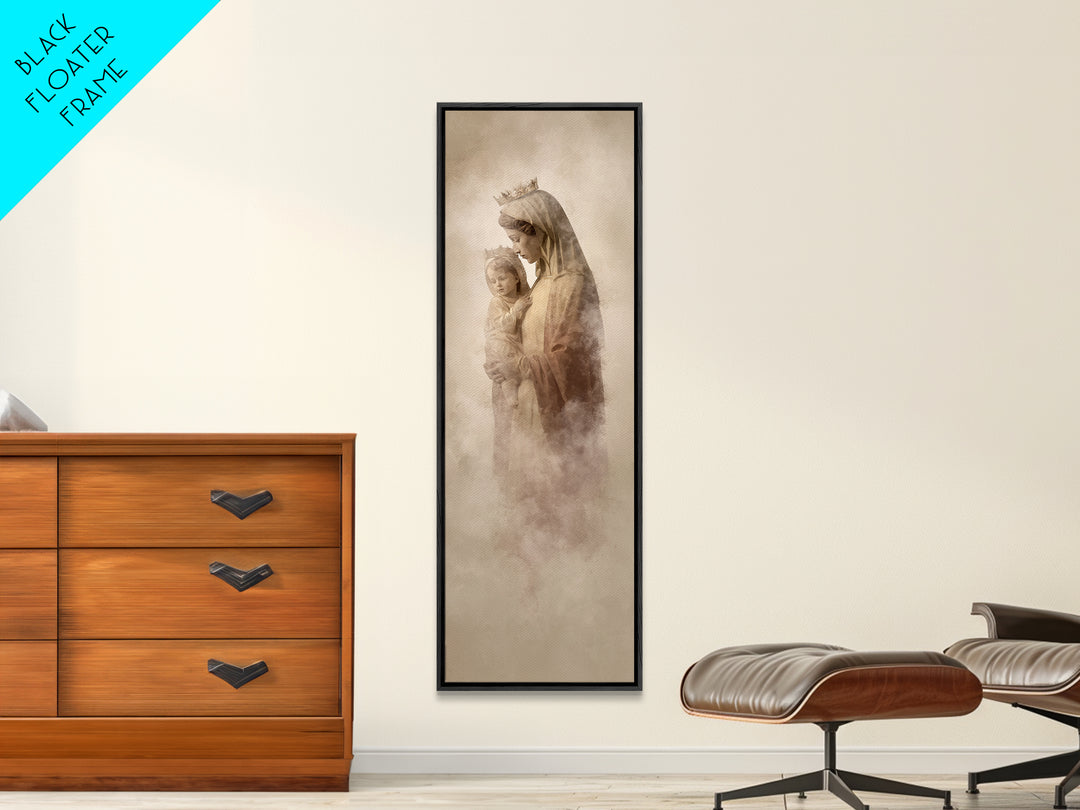 Sacred Snowlight | Framed Canvas Print | Tall Skinny Art Print | Christian Art Canvas | Christian Christmas Art | Christian Wall Art