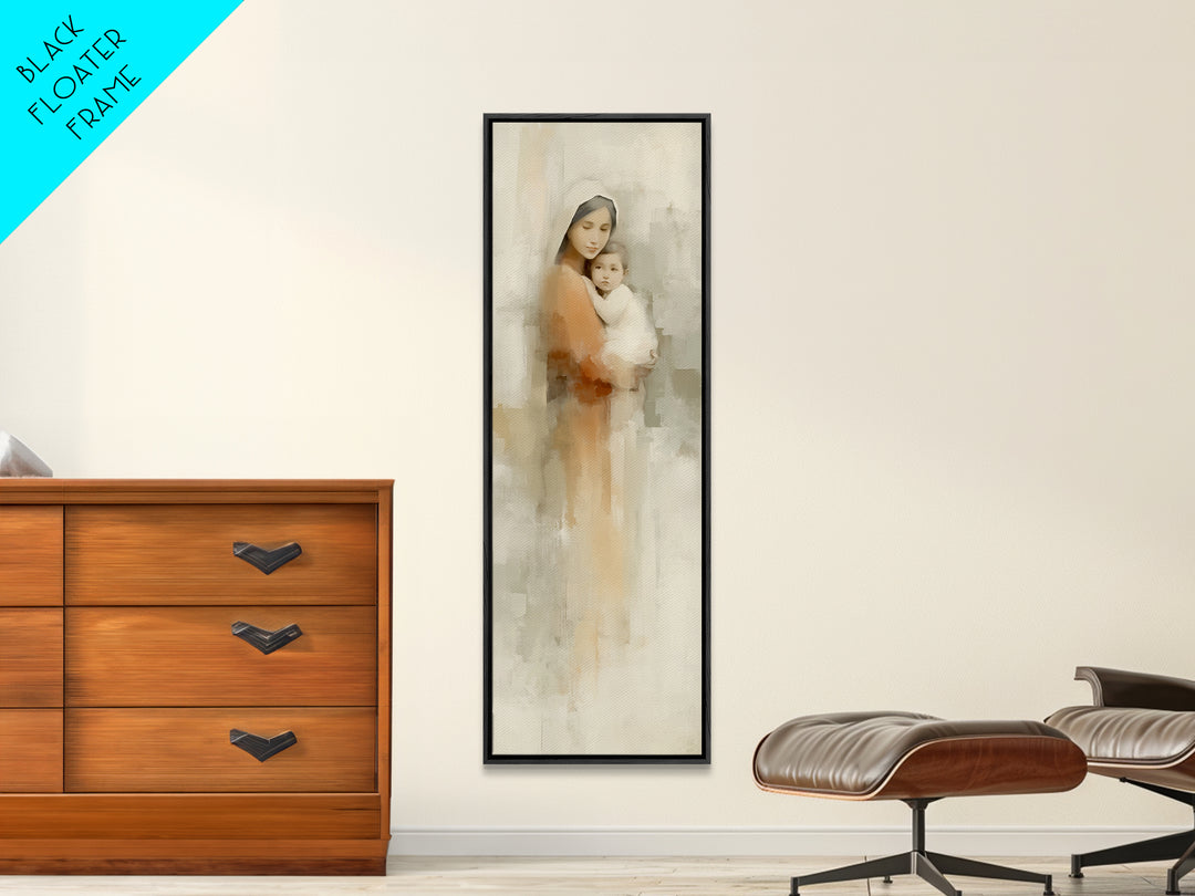 Crowned Serenity | Framed Canvas Print | Tall Narrow Wall Art | Christian Wall Art | Christian Art Canvas | Christian Christmas Art