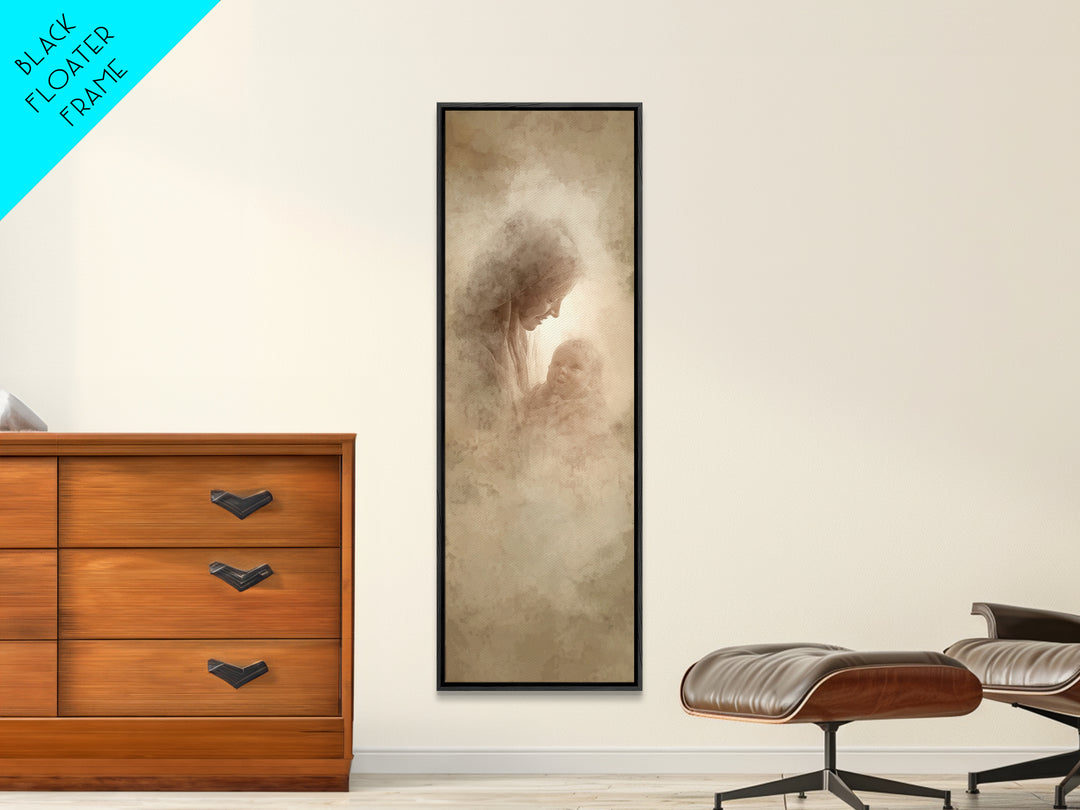 Blessed Glow | Framed Canvas Print | Narrow Art | Christian Wall Art | Christian Art Canvas | Christian Christmas Art | Jesus Art