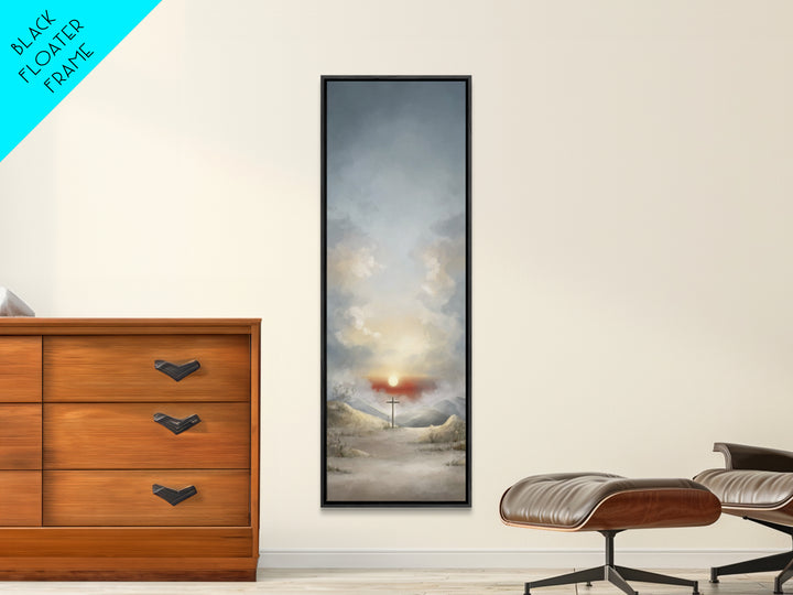 Evening Vigil, Framed Canvas Print, Narrow Art, Christian Art Canvas, Christian Wall Art, Moody Christian Art, Christian Christmas Art, Chr