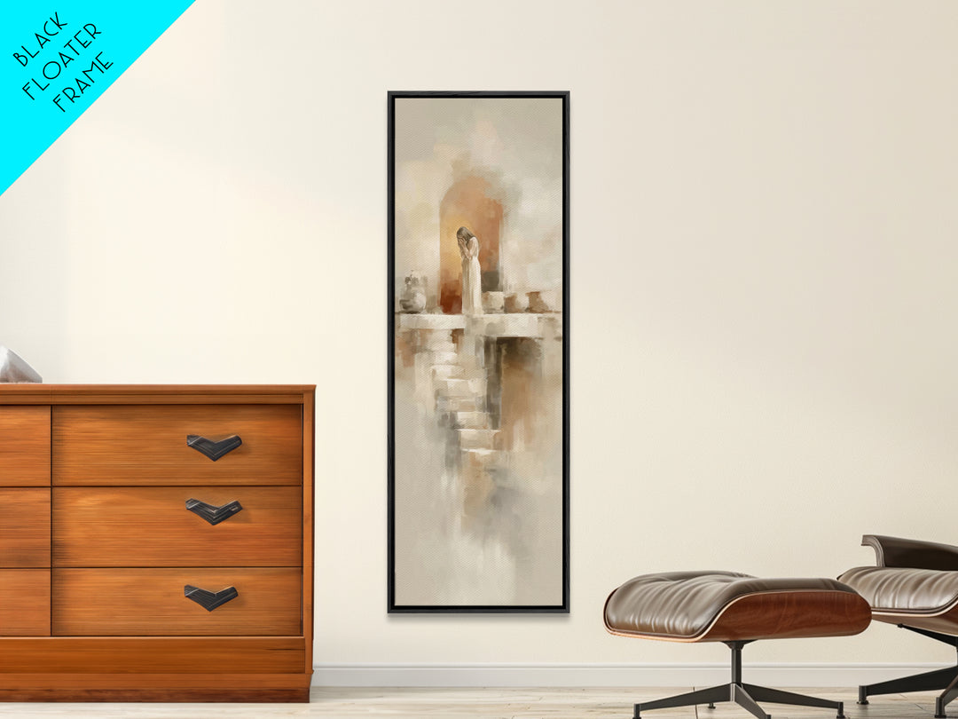 Dawn Of Mercy – Framed Canvas Print – Tall Narrow Wall Art – Christian Wall Art – Christian Art Canvas – Jesus Painting – Christian Decor