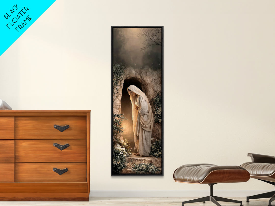Risen Morning – Framed Canvas Print – Narrow Art – Christian Painting – Christian Wall Art – Christian Christmas Art – Christian Decor