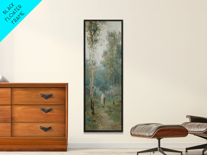 Peaceful Messiah Path, Framed Canvas Print, Tall Narrow Wall Art, Christian Art, Christian Wall Art, Christian Art Canvas, Christian Painti