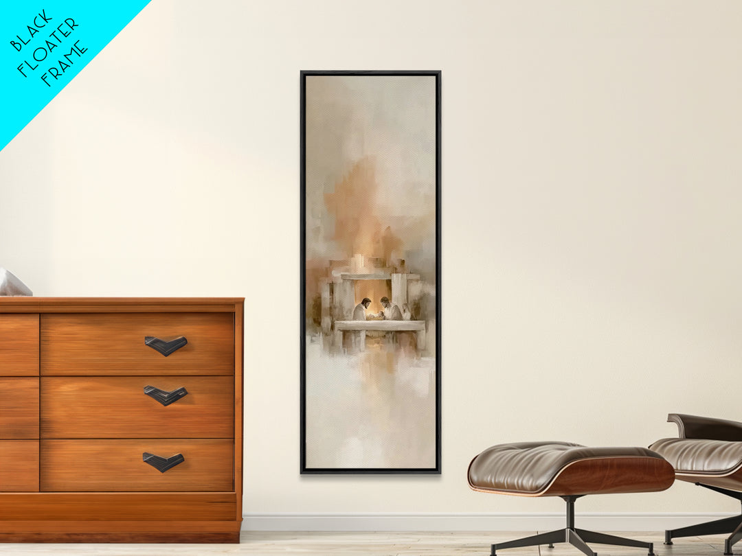 Holy Family Radiance – Framed Canvas Print – Tall Narrow Wall Art – Christian Art Canvas – Modern Christian Art – Christmas Art – Christian