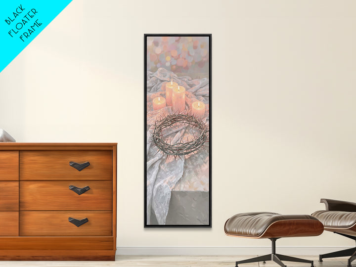 Crown Of Light – Framed Canvas Print – Christian Wall Art – Christian Art Canvas – Christmas Art – Narrow Art – Christian Christmas Art