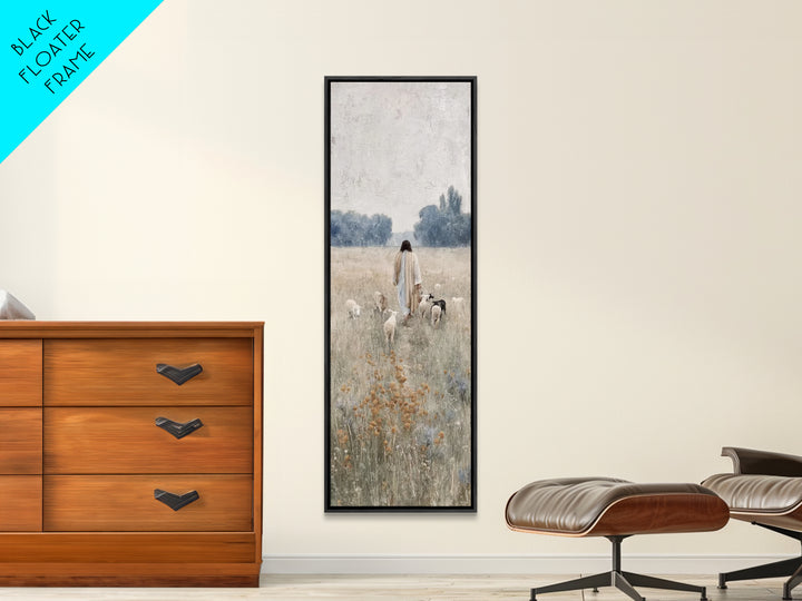 Shepherds Of Dawn – Framed Canvas Print – Tall Narrow Wall Art – Christian Art – Christian Painting – Christian Decor – Jesus Painting