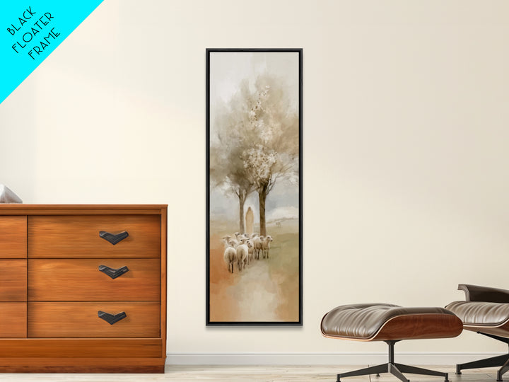 Shepherds Of Peace – Framed Canvas Print – Christian Wall Art – Jesus Painting – Tall Skinny Art Print – Christian Art Canvas – Christmas A