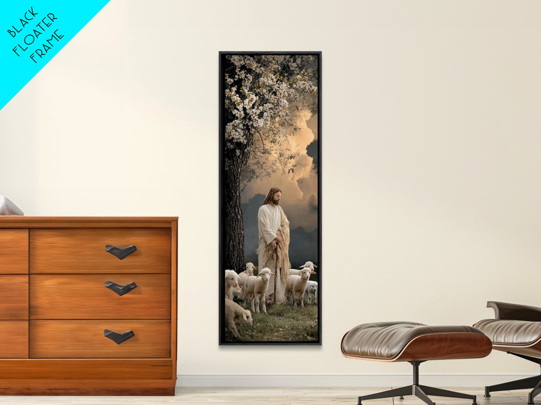 Blossoms Of Mercy, Framed Canvas Print, Christian Art Canvas, Narrow Art, Jesus Wall Art, Christian Christmas Art, Modern Christian Art