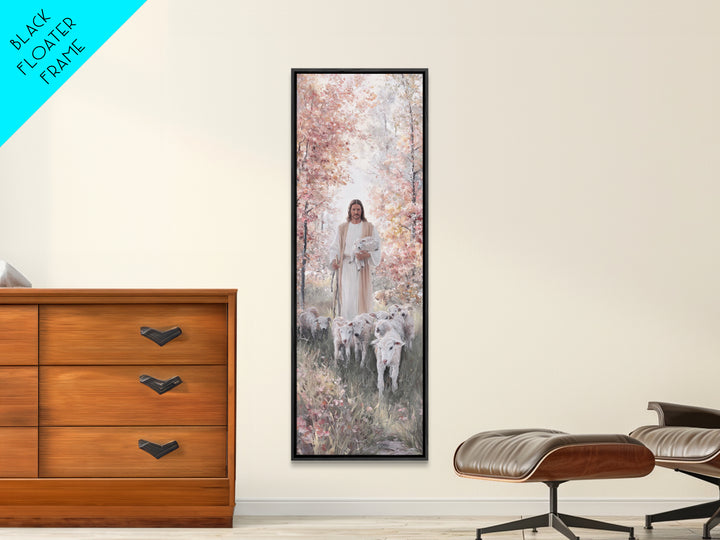 Fields Of Faith, Framed Canvas Print, Christian Art, Tall Skinny Art Print, Jesus Painting, Christian Art Gift, Christmas Art Work