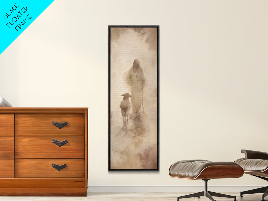 Guided By Light | Framed Canvas Print | Christian Art | Tall Skinny Art Print | Jesus Canvas Art | Christian Gift Ideas | Christmas Art