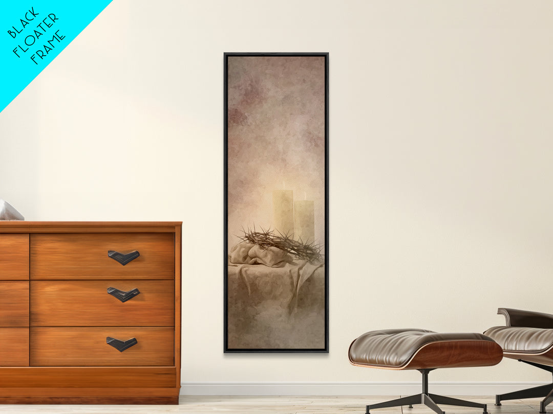 Radiant Mercy Candles, Framed Canvas Print, Christian Wall Art, Christmas Art Prints, Skinny Art, Christian Art Canvas, Christian Christmas