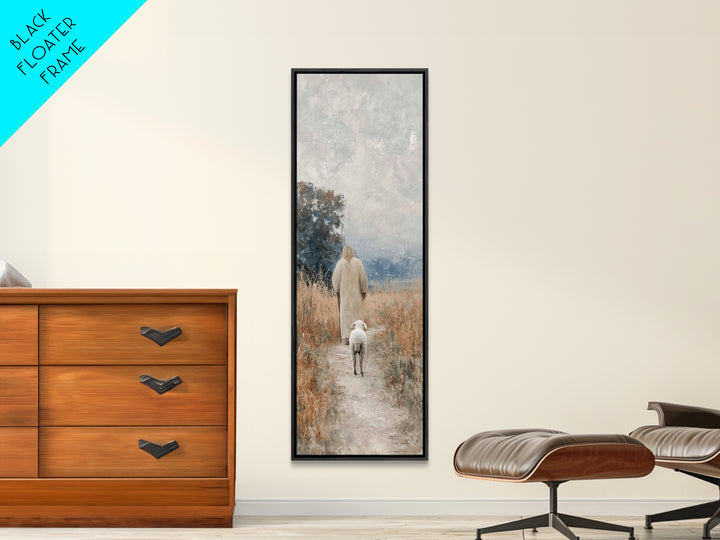 Hopeful Morning Walk - Framed Canvas Print - Christian Wall Art - Narrow Art - Jesus Painting Canvas - Christian Christmas - Christian Art