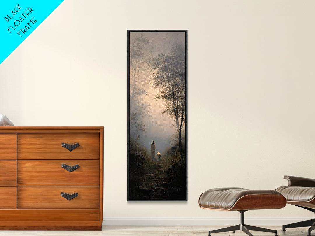 Path Of Gentle Light – Framed Canvas Print – Tall Narrow Wall Art – Christian Wall Art – Jesus Painting – Christian Art Canvas – Christian