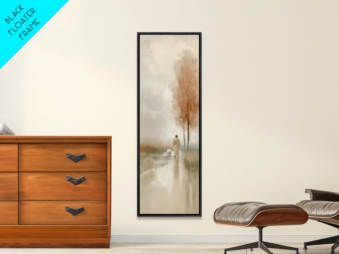 Stars Of Guidance, Framed Canvas Print, Tall Narrow Wall Art, Christian Art Work, Jesus Painting Canvas, Christian Christmas Art, Moody Chr