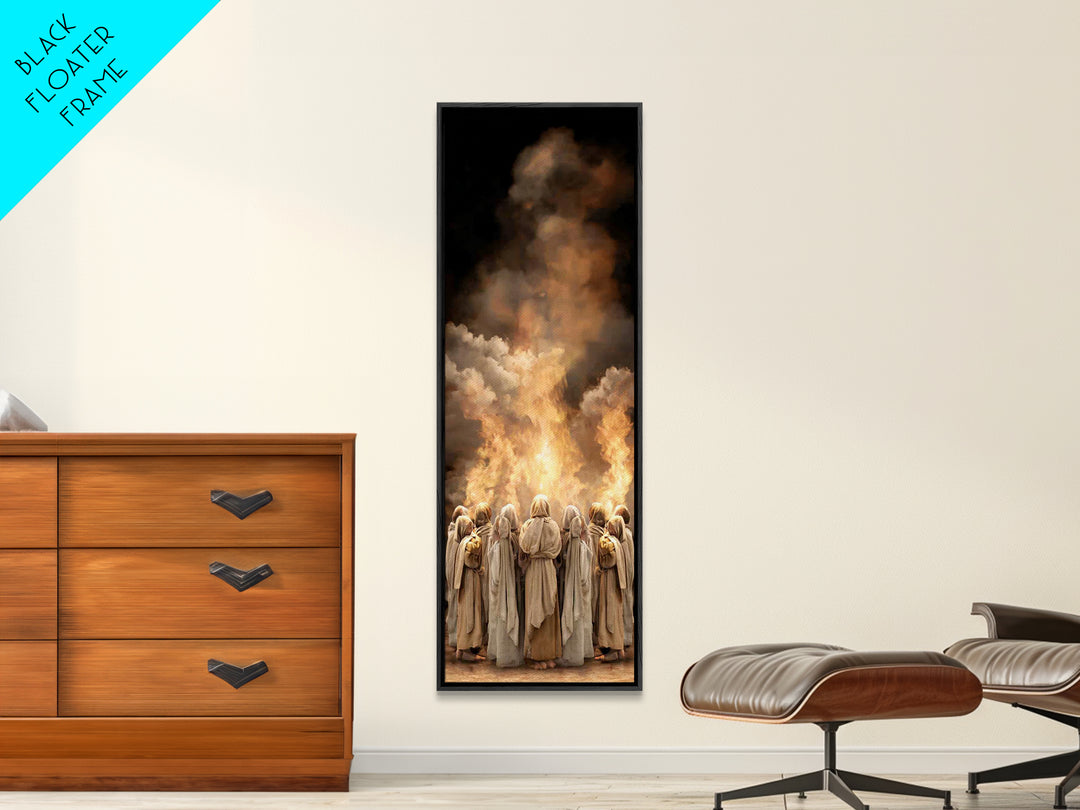 Fire Of Revelation | Framed Canvas Print | Narrow Art | Christian Art | Christian Paintings | Jesus Wall Art | Christmas Art Work