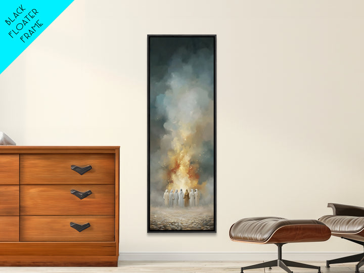 Heavenly Ember | Framed Canvas Print | Narrow Art | Christian Art Canvas | Christian Wall Art | Jesus Painting | Christian Christmas Art
