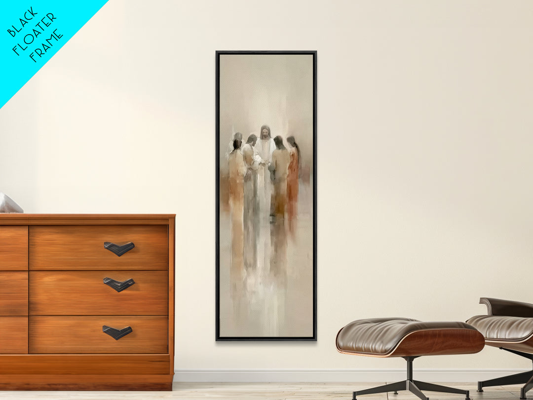 Radiant Messiah, Framed Canvas Print, Narrow Art, Christian Painting, Jesus Painting, Christian Art Canvas, Large Christian Art